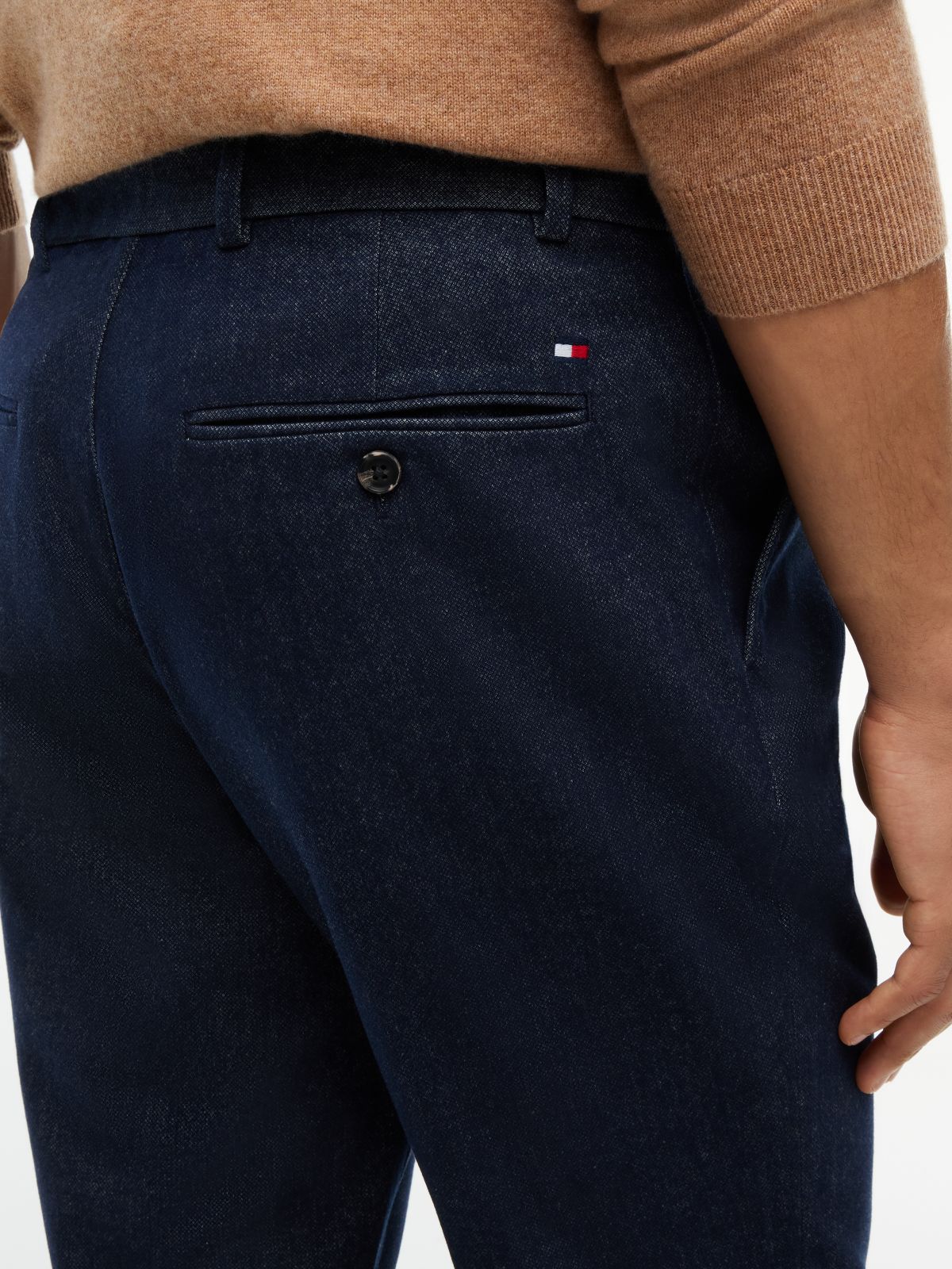 Heathered Straight Chino — Navy Blue