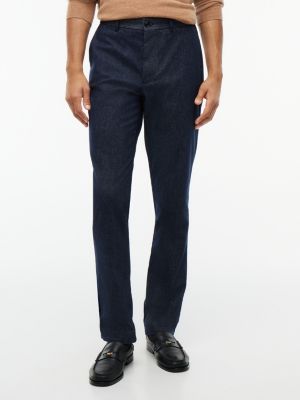 Heathered Straight Chino, Navy Blue