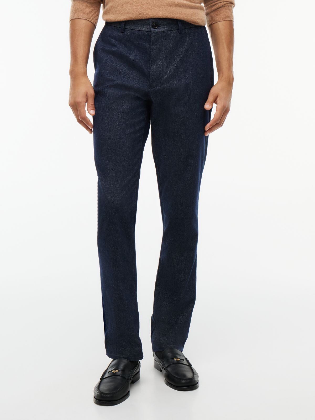Heathered Straight Chino — Navy Blue