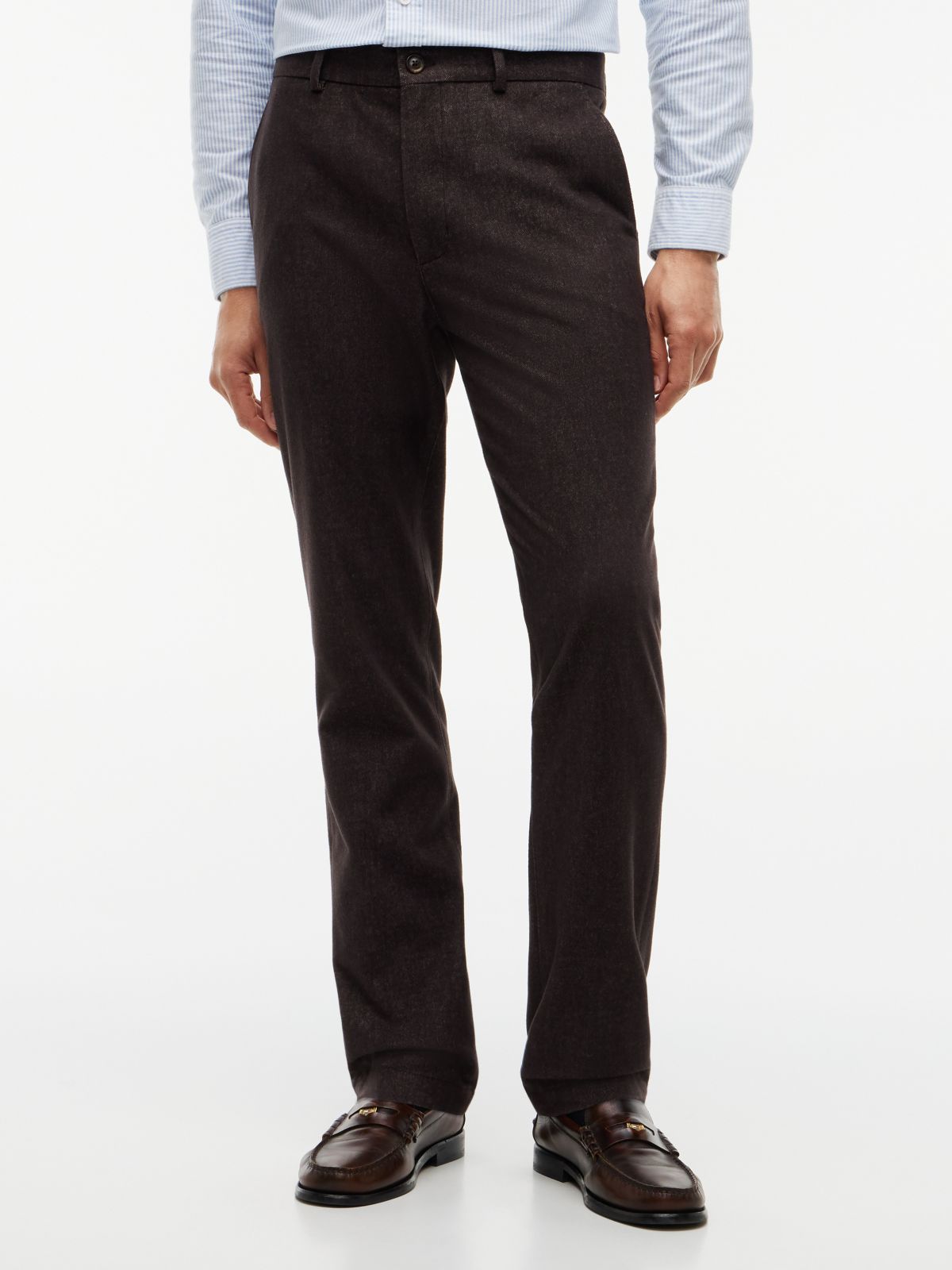 Heathered Straight Chino — Dark Coffee