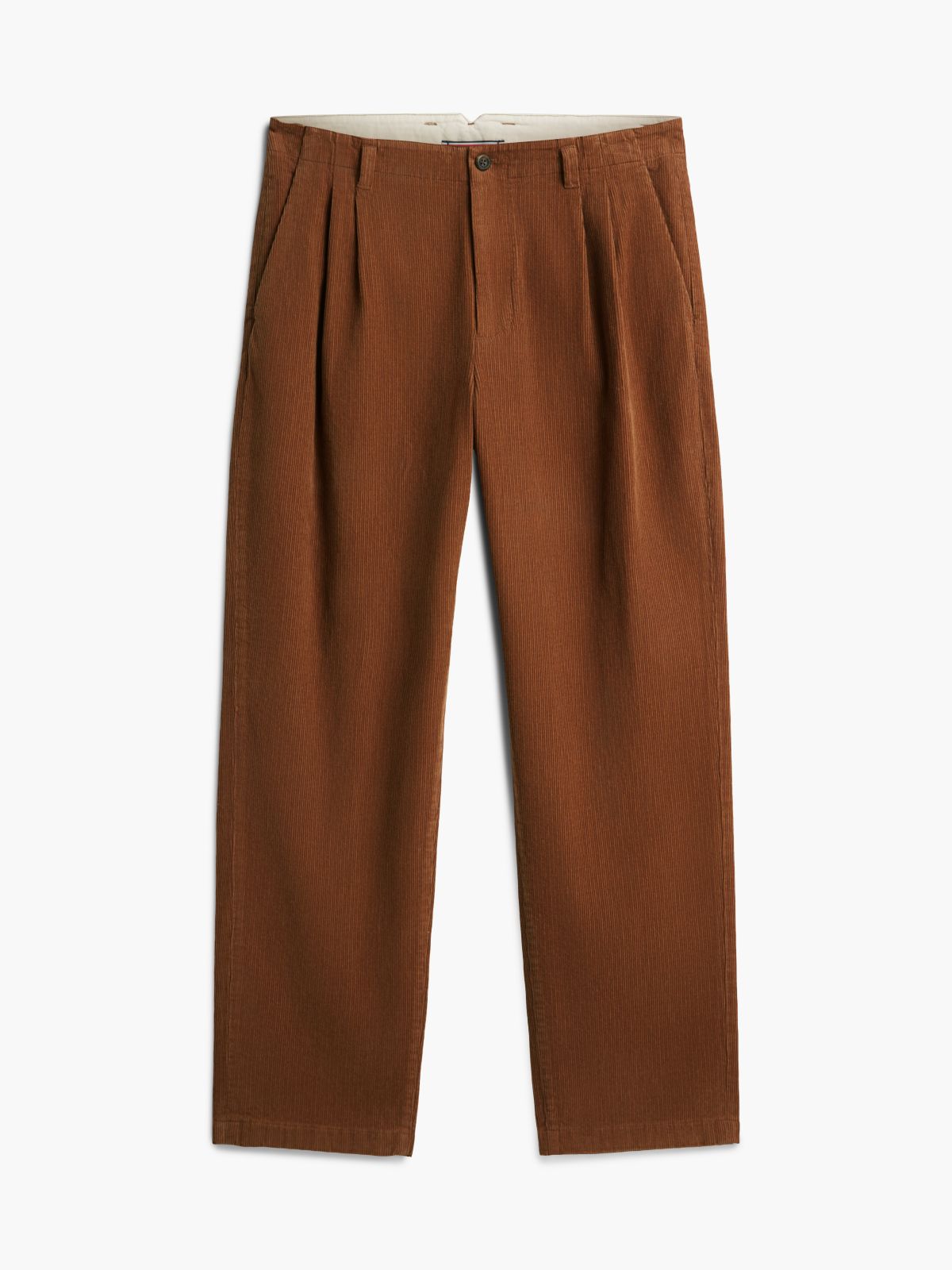Relaxed Pleated Corduroy Pant — Timeless Tawny