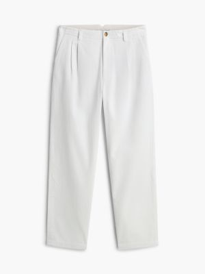 Мужские брюки Tommy Hilfiger Relaxed Pleated Corduroy, цвет: Слоновая кость шёлковый — фото 5