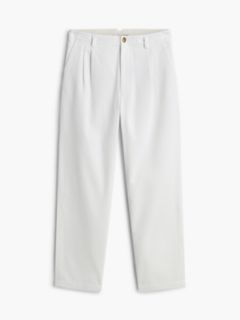 Relaxed Pleated Corduroy Pant — Ivory Silk 5