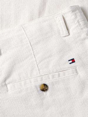 Мужские брюки Tommy Hilfiger Relaxed Pleated Corduroy, цвет: Слоновая кость шёлковый — фото 6