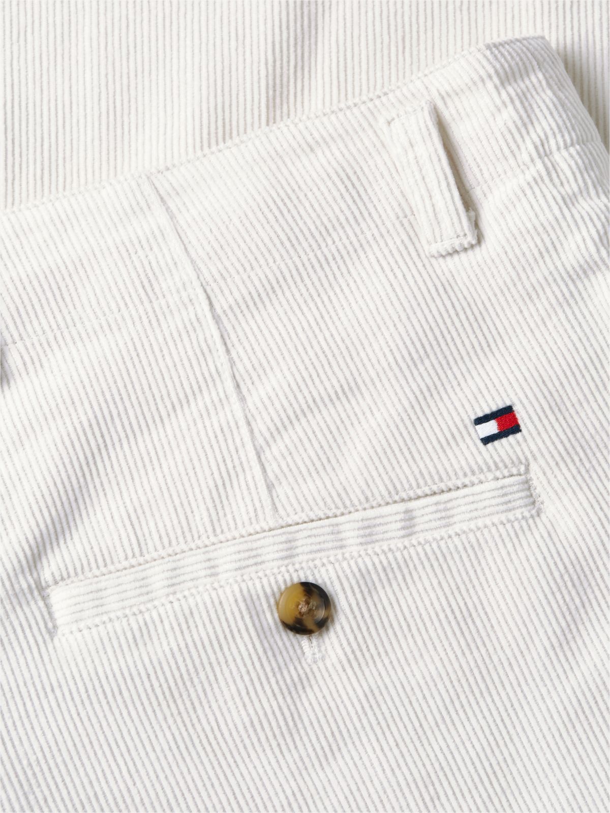 Relaxed Pleated Corduroy Pant — Ivory Silk