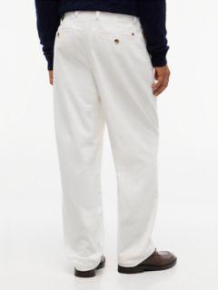 Relaxed Pleated Corduroy Pant — Ivory Silk 4