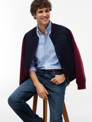 Мужская куртка Tommy Hilfiger New York Label Wool-Cashmere Blend Varsity, цвет: Тёмно-синий — фото 3