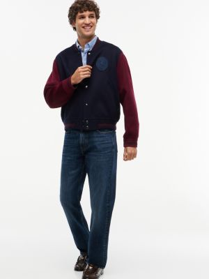 Мужская куртка Tommy Hilfiger New York Label Wool-Cashmere Blend Varsity, цвет: Тёмно-синий — фото 5
