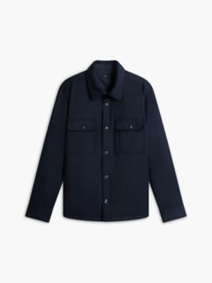 New York Label Mixed-Media Reversible Overshirt — Navy Blue 6