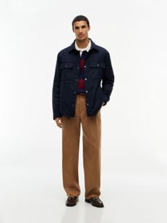 New York Label Mixed-Media Reversible Overshirt — Navy Blue 2
