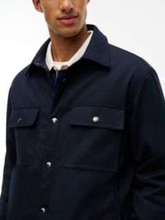 New York Label Mixed-Media Reversible Overshirt — Navy Blue 3
