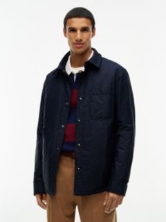 New York Label Mixed-Media Reversible Overshirt — Navy Blue 5