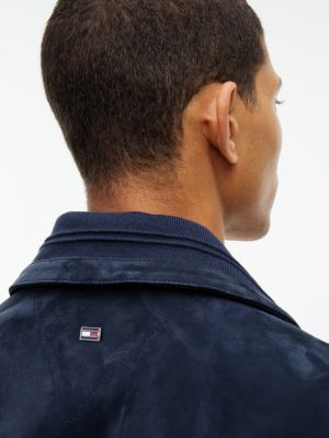 Мужская куртка Tommy Hilfiger New York Label Nubuck Leather, цвет: Тёмно-синий — фото 3