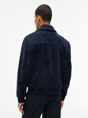 Мужская куртка Tommy Hilfiger New York Label Nubuck Leather, цвет: Тёмно-синий — фото 5