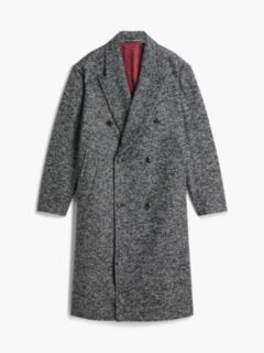 New York Label Donegal Wool-Blend Coat — Black White 7