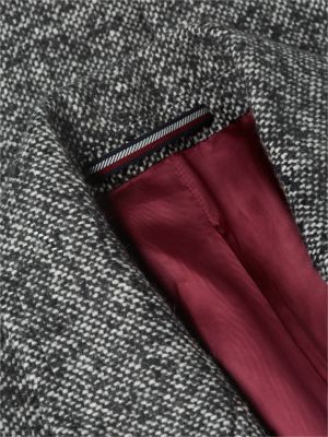 Мужское пальто Tommy Hilfiger New York Label Donegal Wool-Blend, цвет: Чёрный белый — фото 8