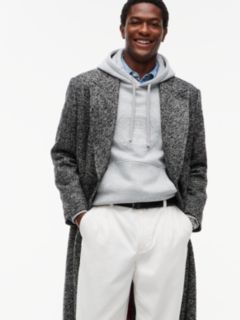 New York Label Donegal Wool-Blend Coat — Black White 2