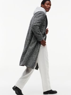 Мужское пальто Tommy Hilfiger New York Label Donegal Wool-Blend, цвет: Чёрный белый — фото 3