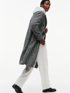New York Label Donegal Wool-Blend Coat — Black White 3