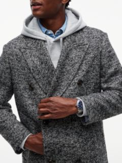 New York Label Donegal Wool-Blend Coat — Black White 4