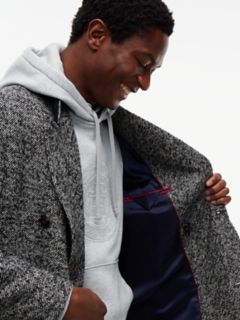 New York Label Donegal Wool-Blend Coat — Black White 5