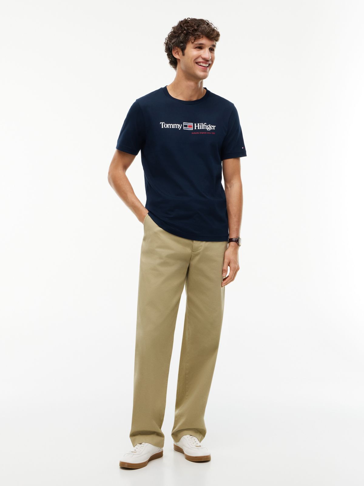 Hilfiger Flag Logo T-Shirt — Navy Blue