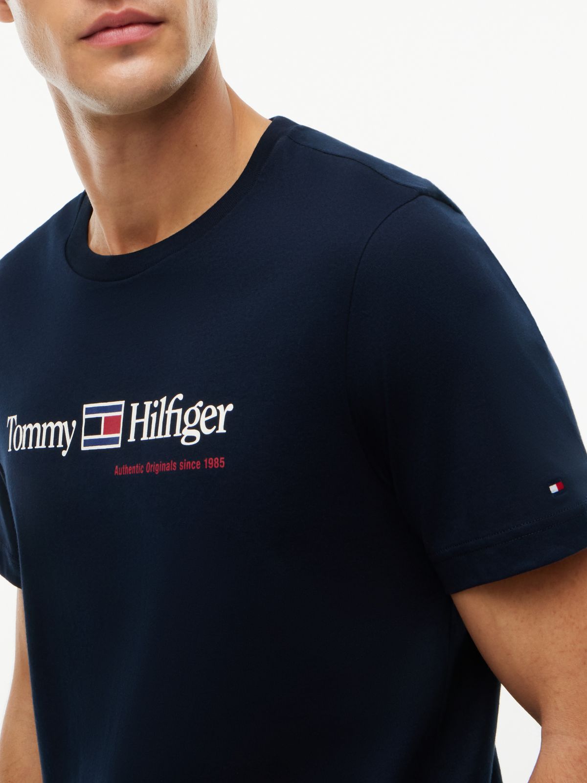 Hilfiger Flag Logo T-Shirt — Navy Blue