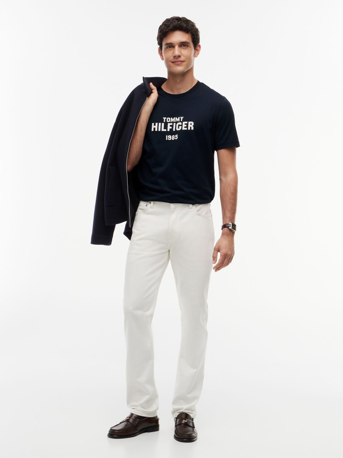 Classic Hilfiger Logo T-Shirt — Navy Blue