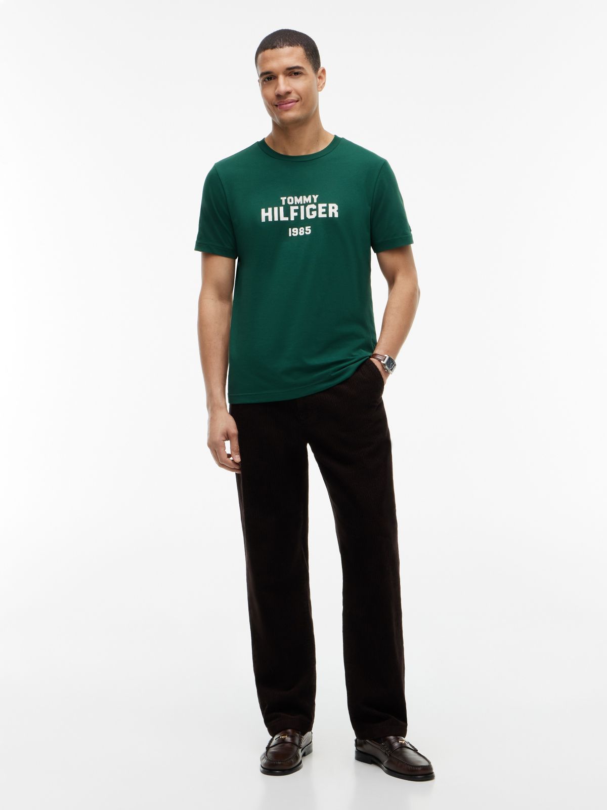 Classic Hilfiger Logo T-Shirt — Ornamental Green