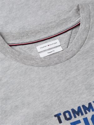 Мужская футболка Tommy Hilfiger Classic Hilfiger Logo, цвет: Светлый серый меланжевый — фото 6