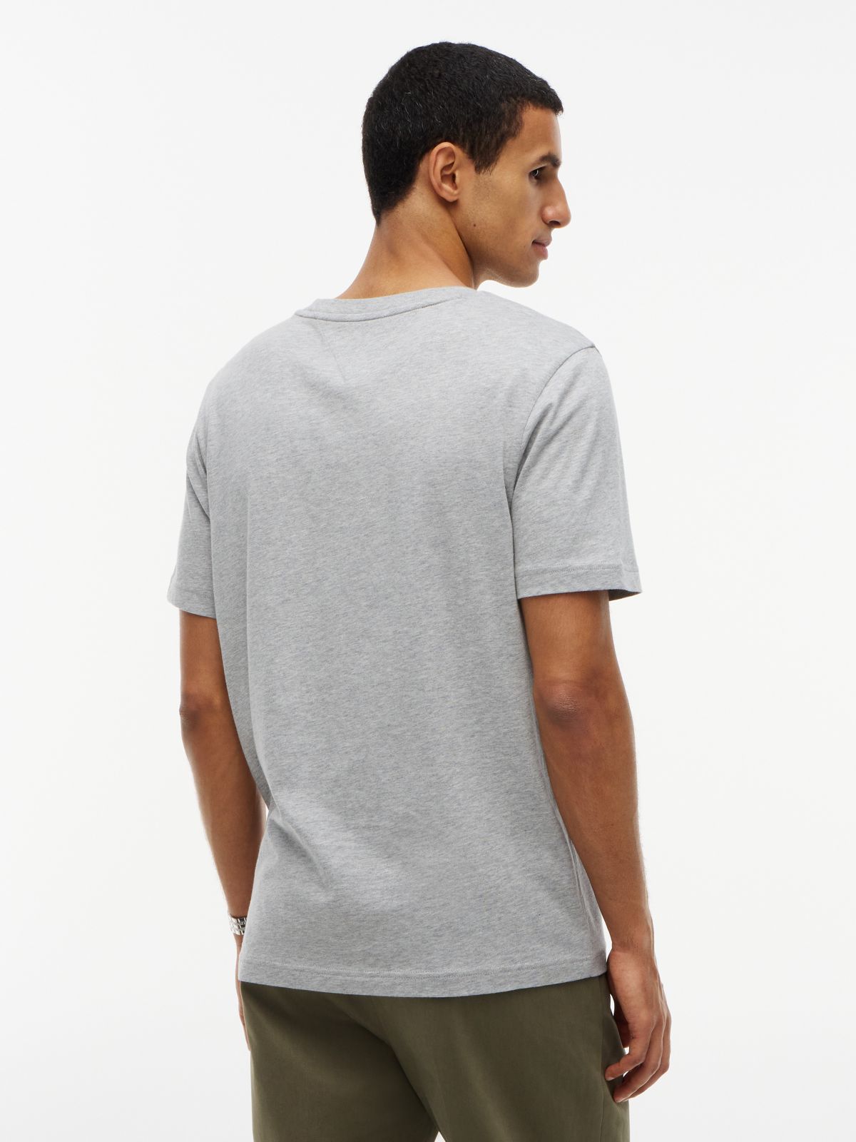 Classic Hilfiger Logo T-Shirt — Light Grey Heather