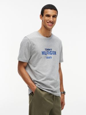 Classic Hilfiger Logo T-Shirt, Light Grey Heather