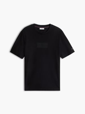 Мужская футболка Tommy Hilfiger Embroidered Flag Logo, цвет: Чёрный — фото 5