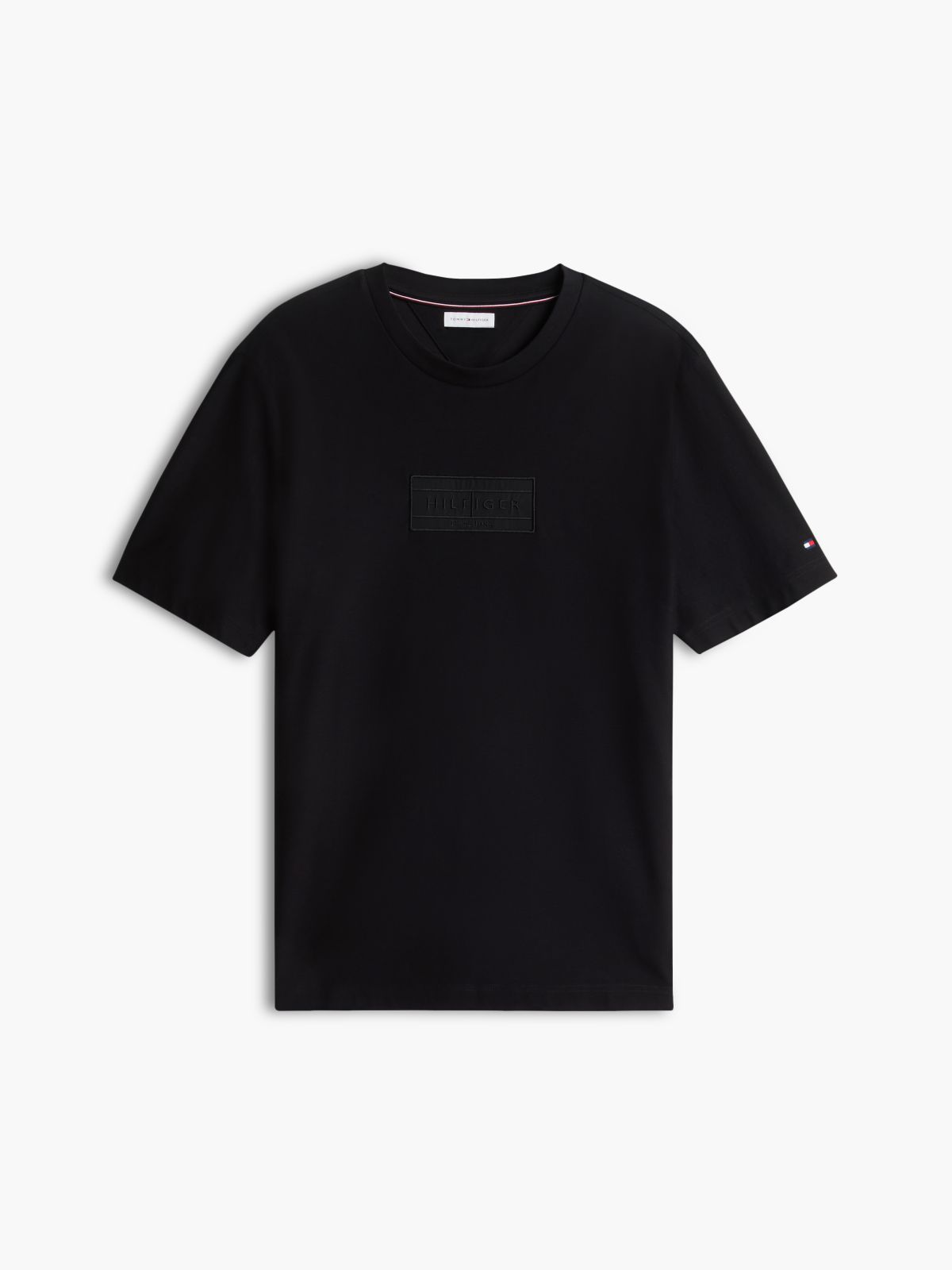 Embroidered Flag Logo T-Shirt — Black
