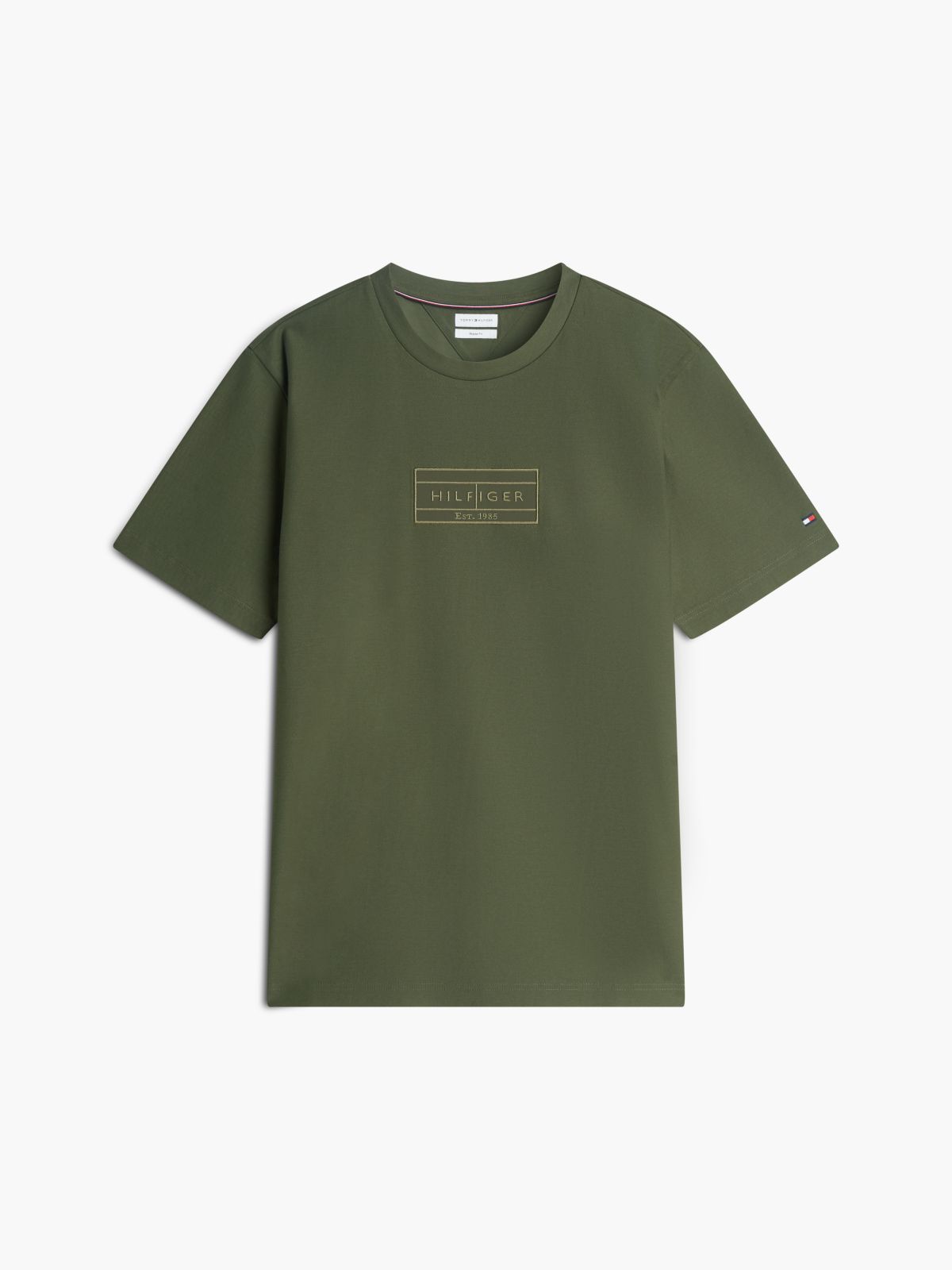 Embroidered Flag Logo T-Shirt — Huntsman Green