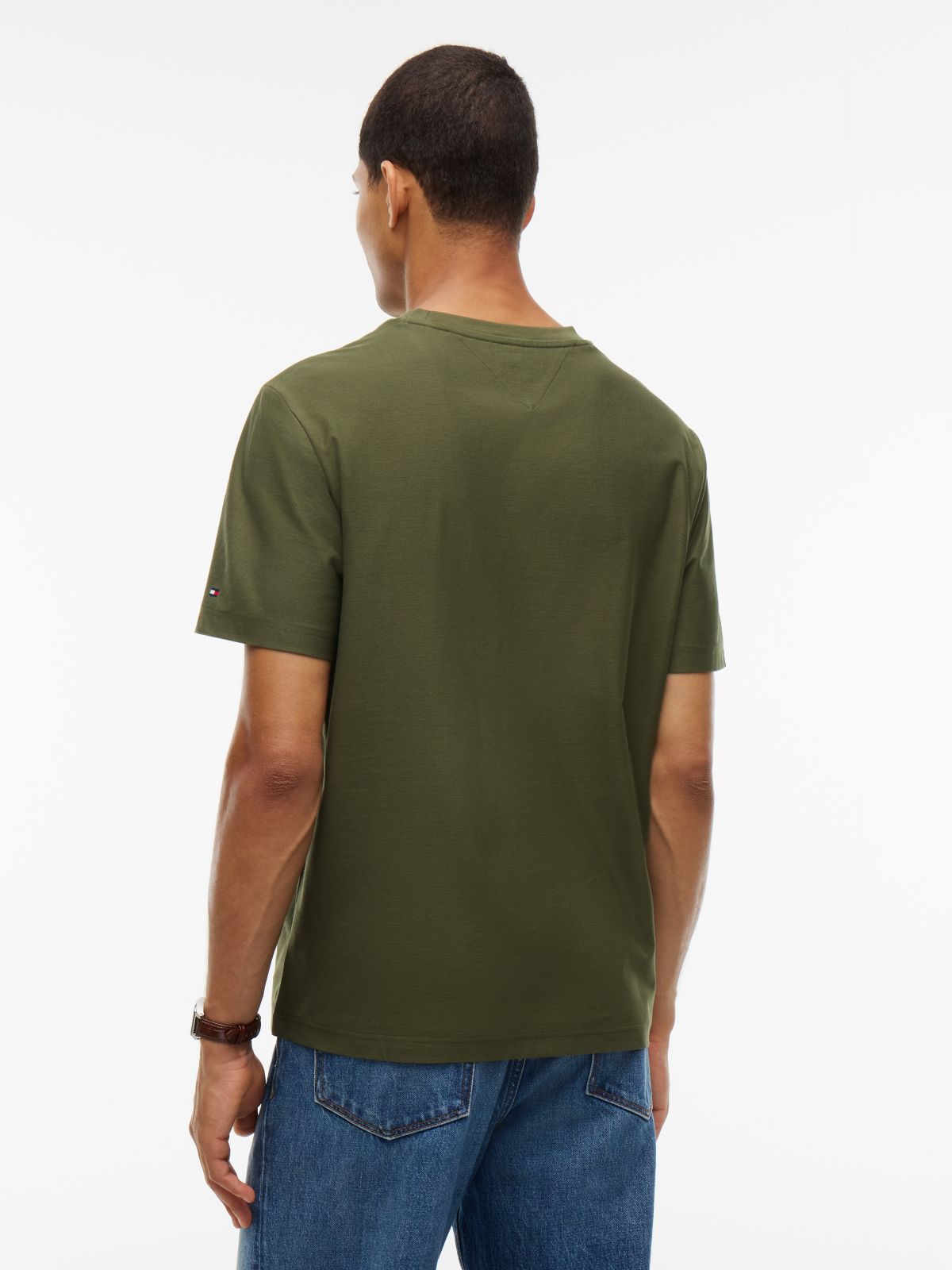Embroidered Flag Logo T-Shirt — Huntsman Green