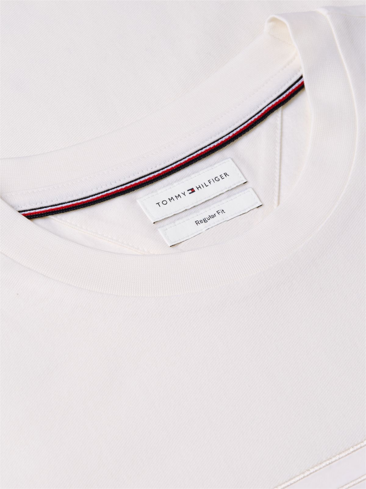 Embroidered Flag Logo T-Shirt — Ivory Petal