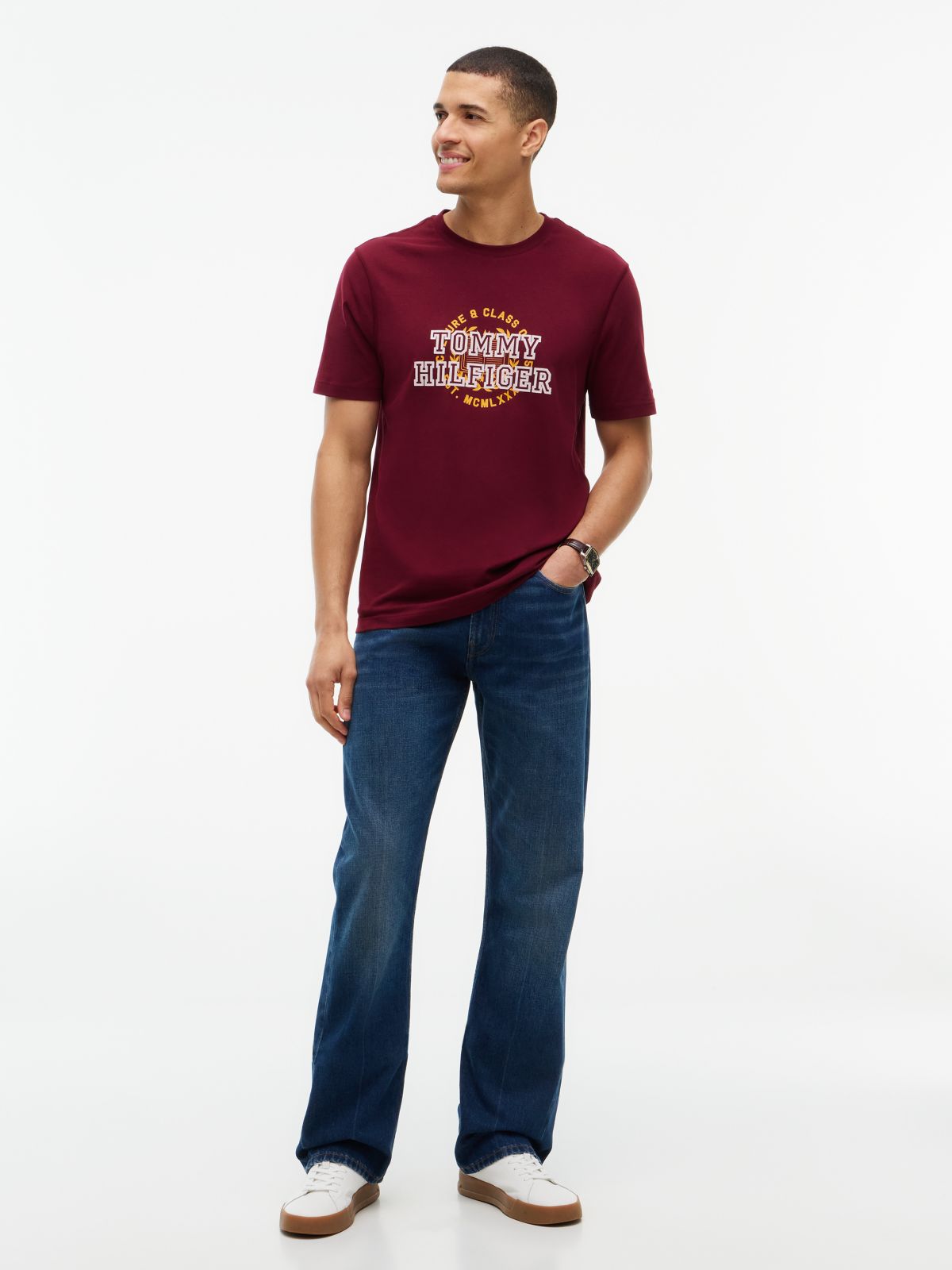 Circle Varsity Logo T-Shirt — Burgundy