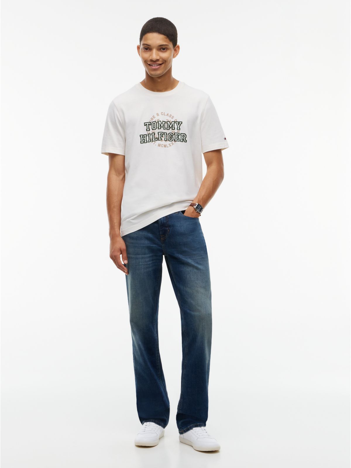 Circle Varsity Logo T-Shirt — Ivory Petal