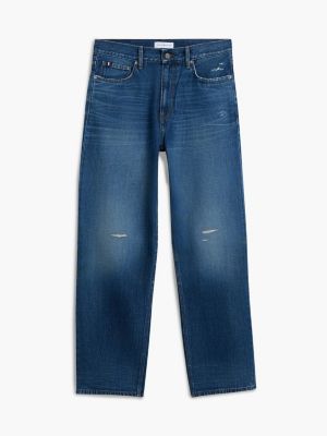 Мужские джинсы Tommy Hilfiger Distressed Relaxed Straight Jean, цвет: Индиго — фото 7