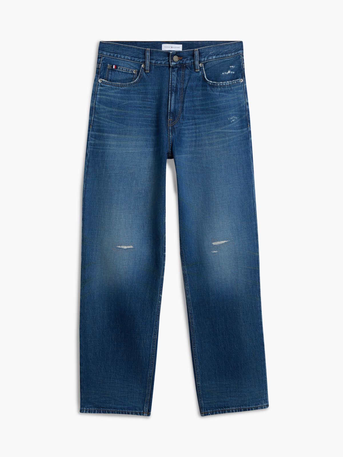 Distressed Relaxed Straight Jean — Bill Indigo