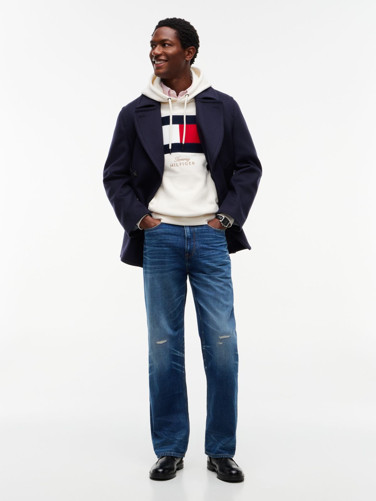 Distressed Relaxed Straight Jean — Bill Indigo