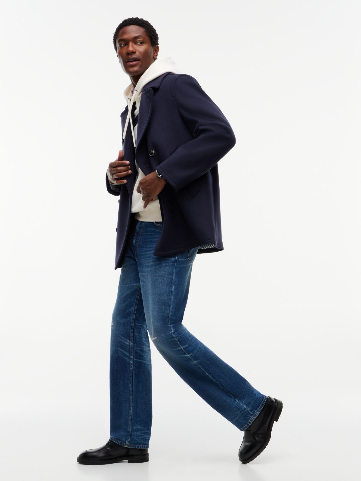 Distressed Relaxed Straight Jean — Bill Indigo