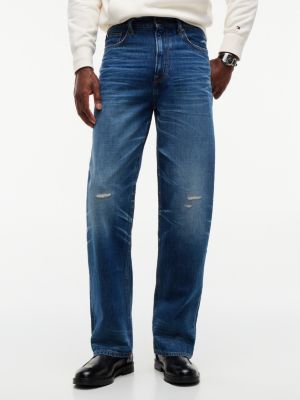 Distressed Relaxed Straight Jean, Bill Indigo