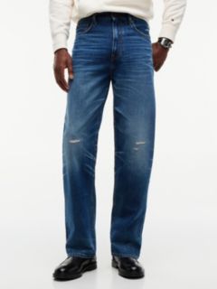 Distressed Relaxed Straight Jean — Bill Indigo 1