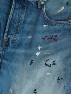 Embroidered Paint Splatter Loose Jean — Keith Indigo 8