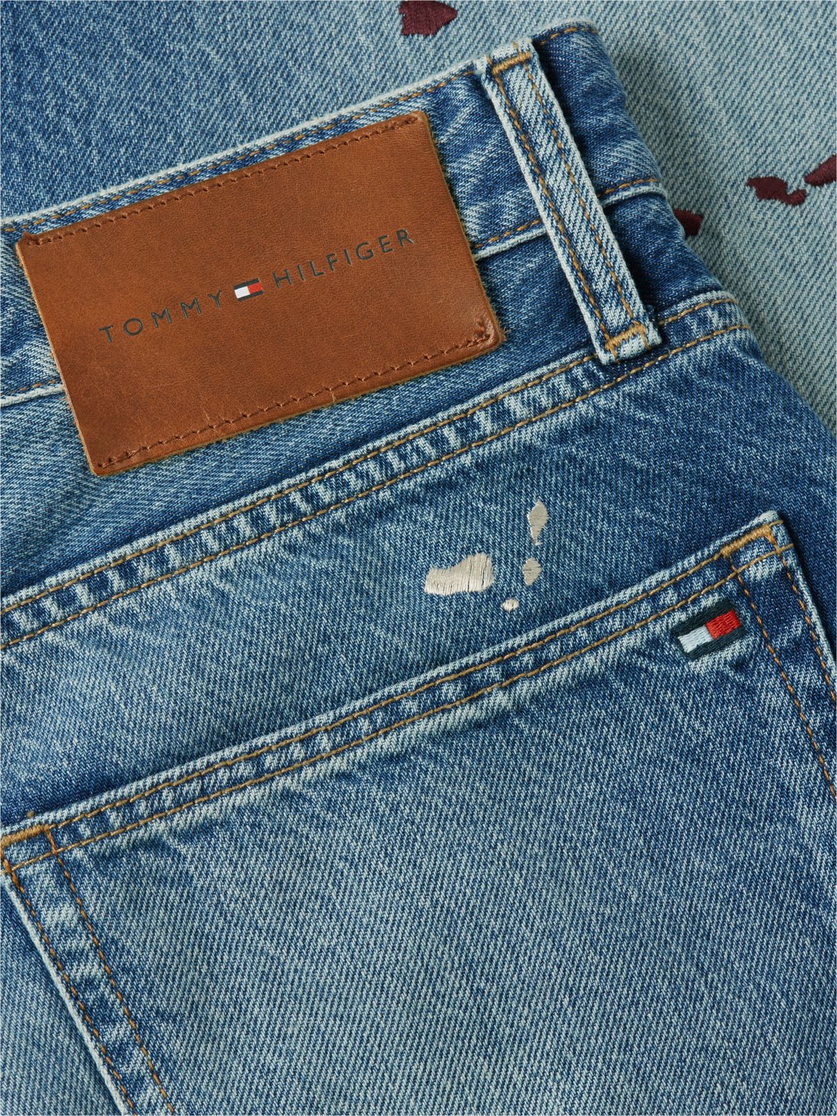 Embroidered Paint Splatter Loose Jean — Keith Indigo