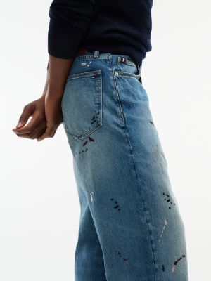 Мужские джинсы Tommy Hilfiger Embroidered Paint Splatter Loose Jean, цвет: Индиго — фото 5