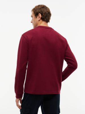 Мужская футболка Tommy Hilfiger Relaxed Fit Varsity Logo Pocket, цвет: Бордовый — фото 4