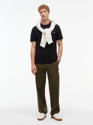 Мужская футболка Tommy Hilfiger Signature Stripe Pocket, цвет: Чёрный — фото 2